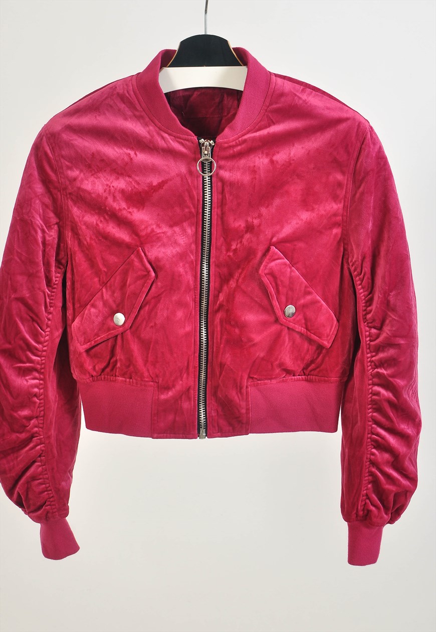 Zara Mens Blue Velvet Bomber Jacket Jacket Size 2XL – Preworn Ltd