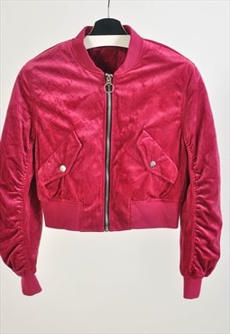 Vintage 00s lined velvet bomber jacket