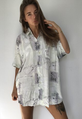 PATTERNED OVERSIZED RETRO VINTAGE UNISEX FESTIVAL SHIRT
