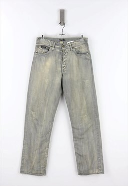 Dolce & Gabbana Regular Fit High Waist Jeans in Grey - 50