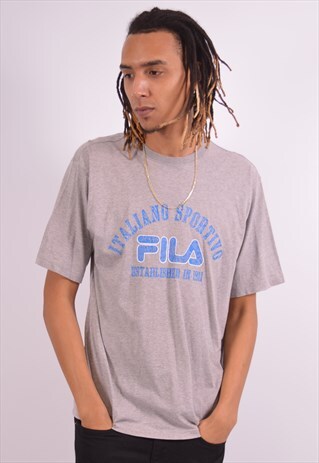 VINTAGE FILA ITALIANO SPORTIVO T-SHIRT TOP GREY