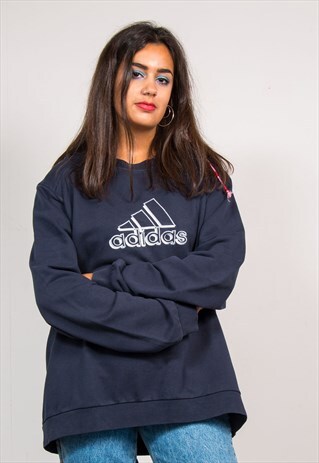 90'S VINTAGE ADIDAS NAVY BLUE SWEATSHIRT JUMPER