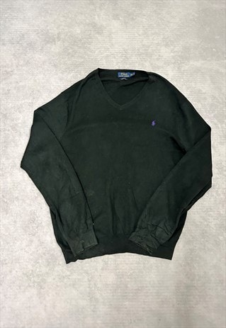 POLO RALPH LAUREN KNITTED JUMPER PULLOVER SWEATER WITH LOGO