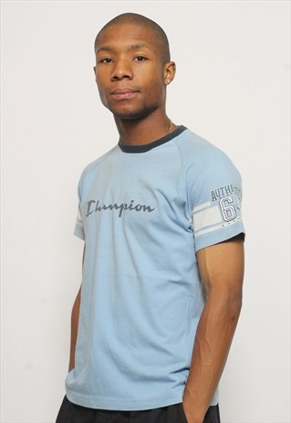 VINTAGE CHAMPION LOGO T-SHIRT BLUE