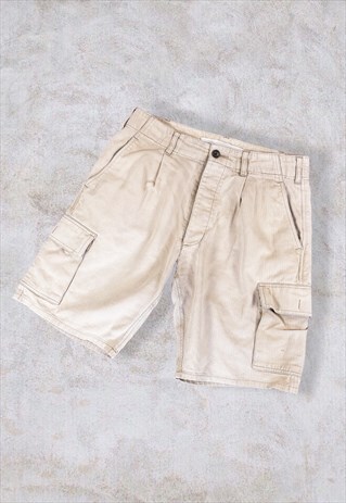VINTAGE TIMBERLAND CORD SHORTS CARGO BEIGE W34