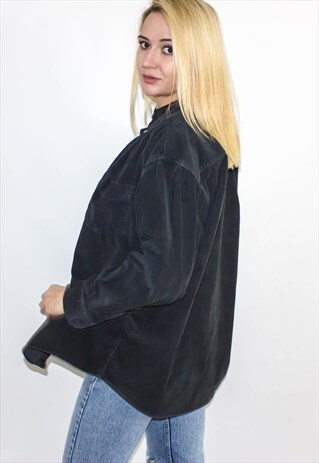 VINTAGE 90'S CORDUROY GRANDAD COLLAR SHIRT