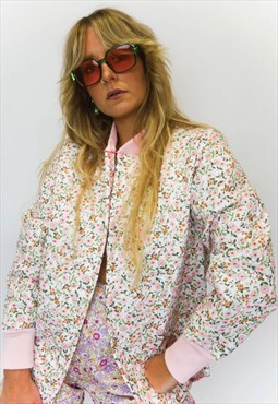 Jungleclub Quilted Jacket with Floral Print