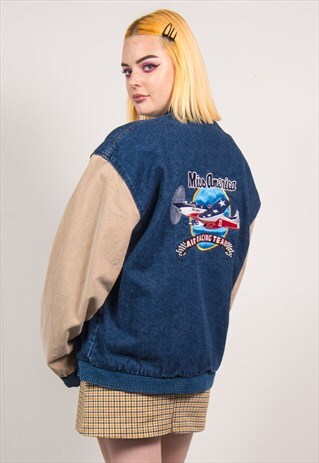 90'S DENIM BASEBALL JACKET