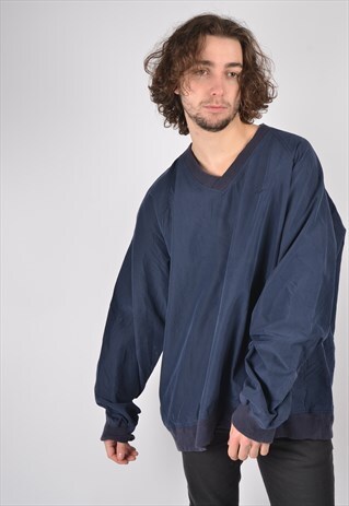 VINTAGE EDDIE BAUER WINDBREAKER SWEATSHIRT IN NAVY BLUE