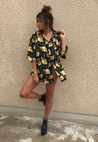 PATTERNED OVERSIZED RETRO VINTAGE UNISEX FESTIVAL SHIRT