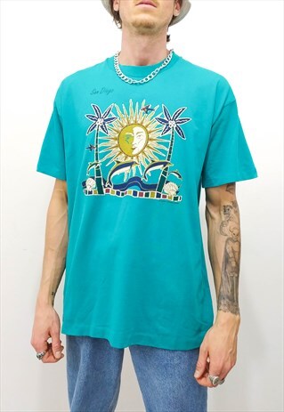 VINTAGE 90S OVERSIZE TOURISTIC SAN DIEGO SUMMER T-SHIRT