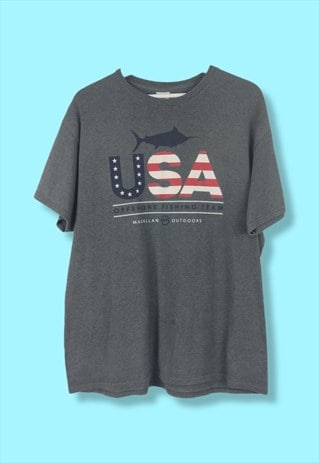 Vintage T-Shirt USA in Grey L