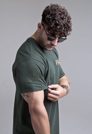 PINNA BASIC EMBROIDERED T-SHIRT - FOREST GREEN