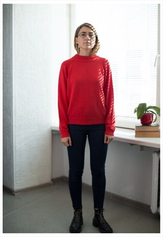 VINTAGE 90'S RED MINIMALIST JUMPER