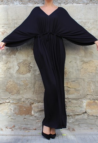 BLACK CAFTAN , MAXI DRESS ,ABAYA, ELEGANT DRESS, PARTY DRESS