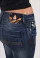 X ADIDAS VIKER-AD Y2K 00S LOW RISE JEANS 29 X 32 IN BLUE 