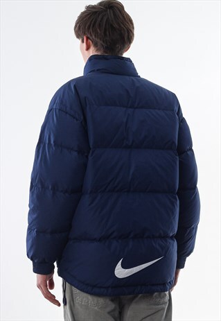 VINTAGE NIKE PUFFER PADDED WINTER COAT 90S NAVY BLUE