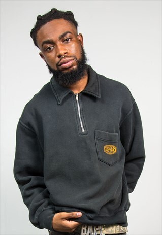 DKNY VINTAGE QUARTER ZIP SWEATSHIRT