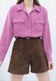 80S VINTAGE PINK COLLARED SHIRT BLOUSE