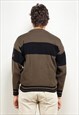 VINTAGE 90'S MEN CREWNECK SWEATER IN OLIVE