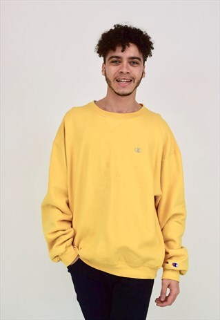 VINTAGE 90'S CHAMPION YELLOW SWEATSHIRT