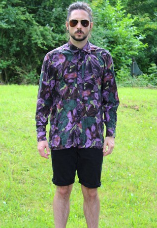 VINTAGE 80S ART NERD SHIRT - MEDIUM - FESTIVAL