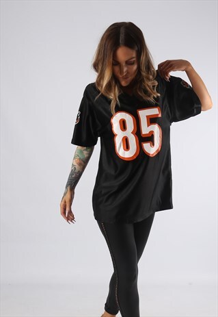 VINTAGE NFL T-SHIRT FOOTBALL JERSEY TOP FITTED 14 - 16 (EDG)