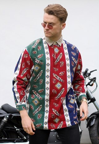 RALPH LAUREN CHAPS USA STUNNING NAVAJO RUGBY TOP