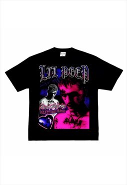 Black Lil Peep Rapper Retro T shirt tee