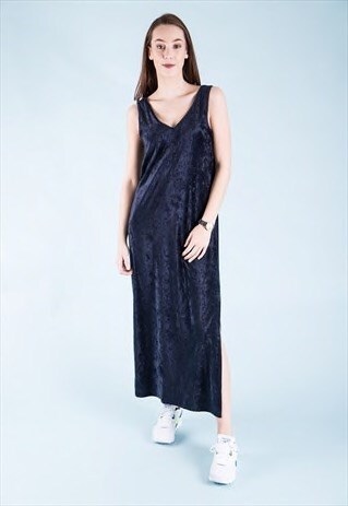 VINTAGE VELVET DRESS BLUE
