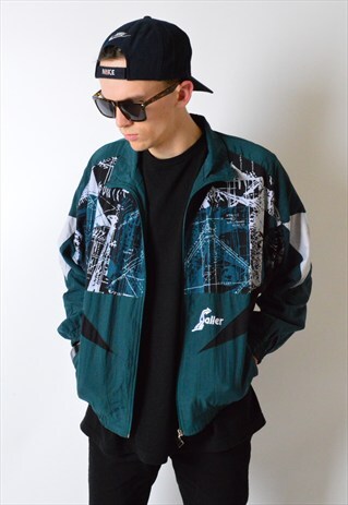 VINTAGE 90S ABSTRACT SHELL TRACK JACKET