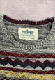 KNITTED JUMPER ABSTRACT PATTERNED KNIT SWEATER