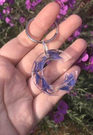 INITIAL KEYRING, FLOWER KEYRING, PERSONALISED KEYRING