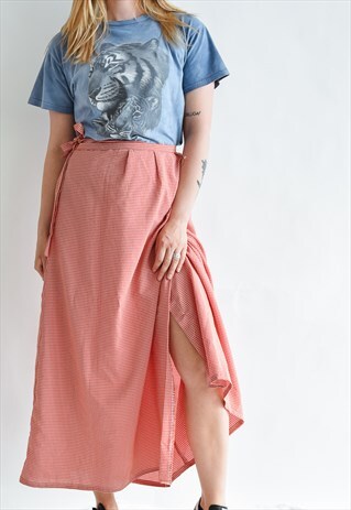 plaid maxi skirt 80