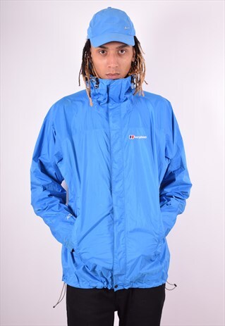 BERGHAUS MENS VINTAGE RAIN JACKET XXL BLUE 90'S