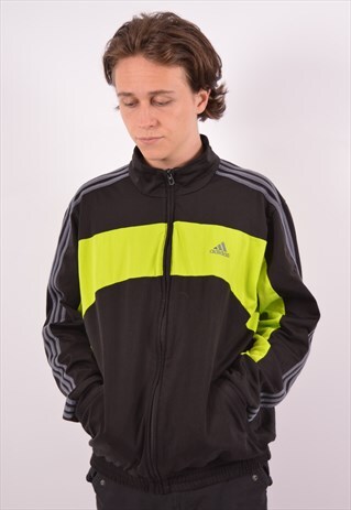 VINTAGE ADIDAS TRACKSUIT TOP JACKET BLACK