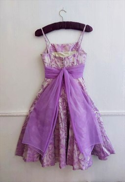 Rockabilly 1950s Lilac Chinesorie Dress UK 8 
