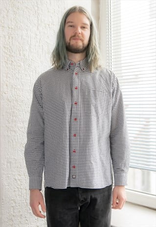 Vintage 80's Black/White Checked Cotton Shirt