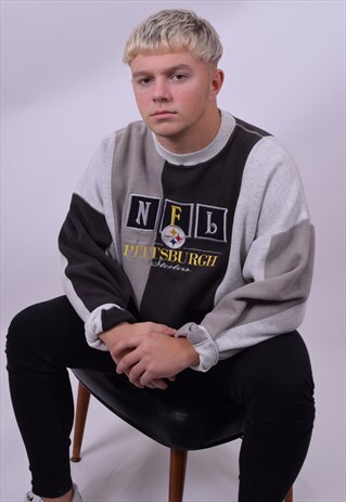 VINTAGE 90'S NFL PITTSBURGH USA VARSITY SWEATER SIZE LARGE