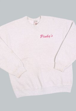 Vintage 90's Sweatshirt Grey Pinky's Jumper Large