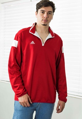 VINTAGE ADIDAS 1/4 ZIP JUMPER 90S L 12.6