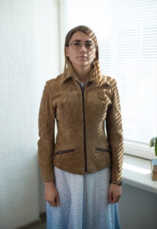 VINTAGE 90'S CAMEL SUEDE JACKET