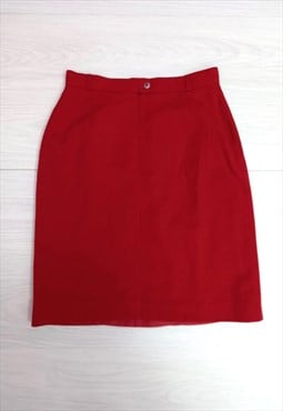 90's Vintage Rodier Skirt Red Mini