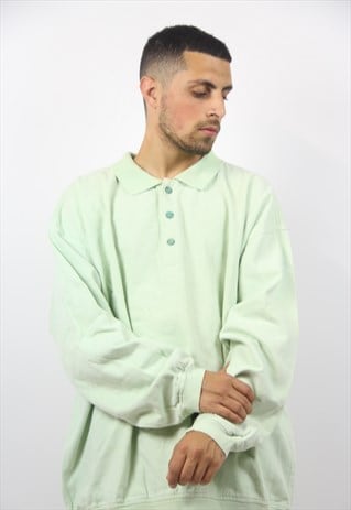 VINTAGE LIME LONG SLEEVE POLO SHIRT