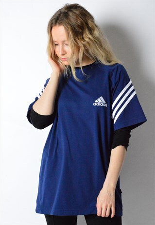VINTAGE 90S NAVY BLUE ADIDAS T-SHIRT