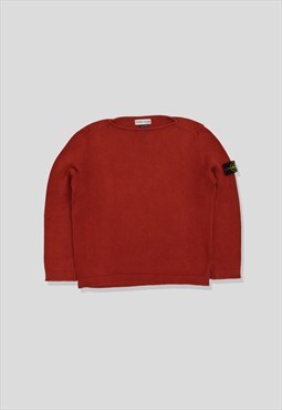 Vintage Stone Island SS'02 Heavy Knit Jumper in Red