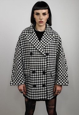 Houndstooth jacket Chequerboard outdoor blazer dogtooth coat