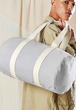 54 Floral Shoulder Barrel Holdall Gym Bag - Cream/Grey