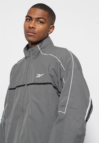 VINTAGE REEBOK LOGO TRACK JACKET GREY