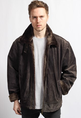 VINTAGE SUEDE FLEECE SHERPA JACKET